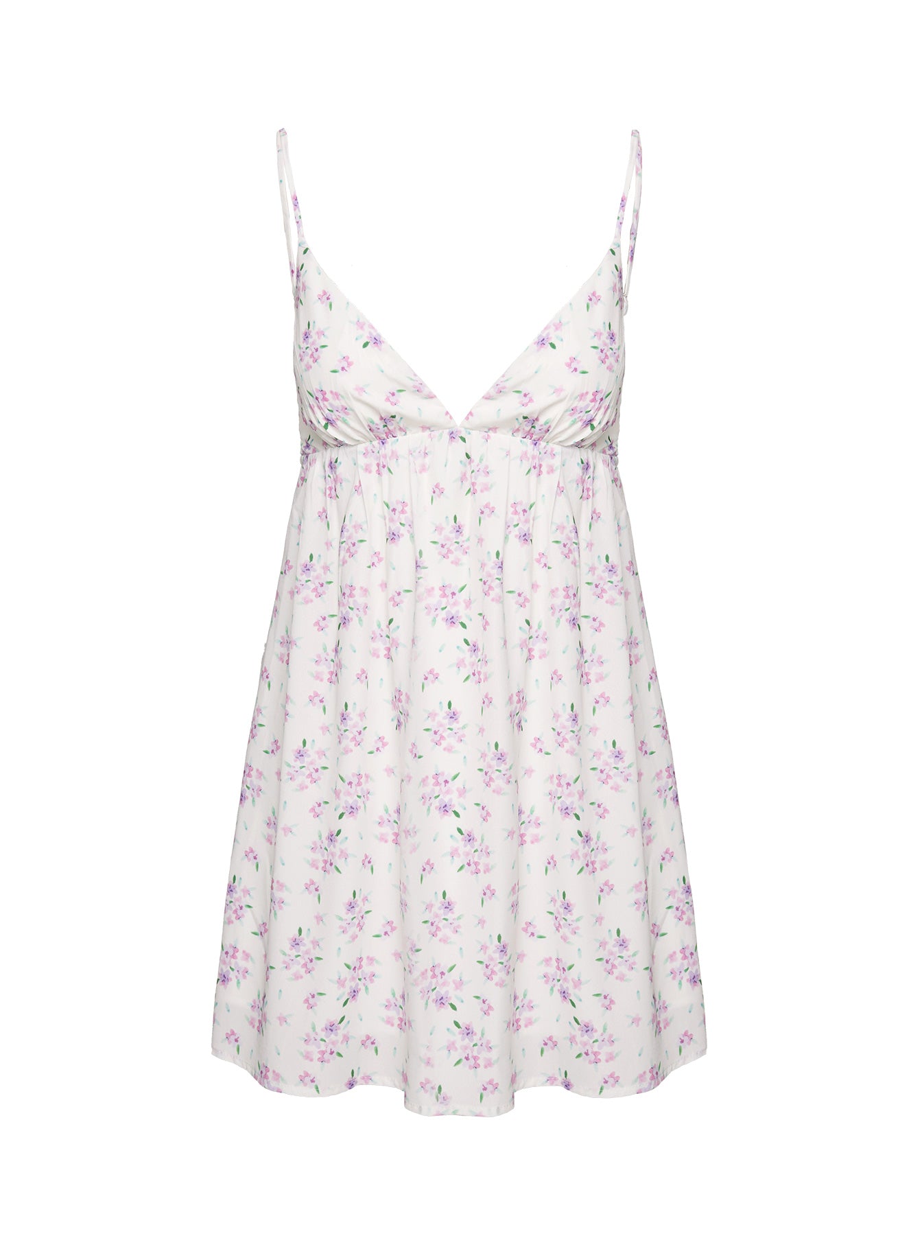 product Princess Polly Koko Mini Dress Cream Floral Plunger 