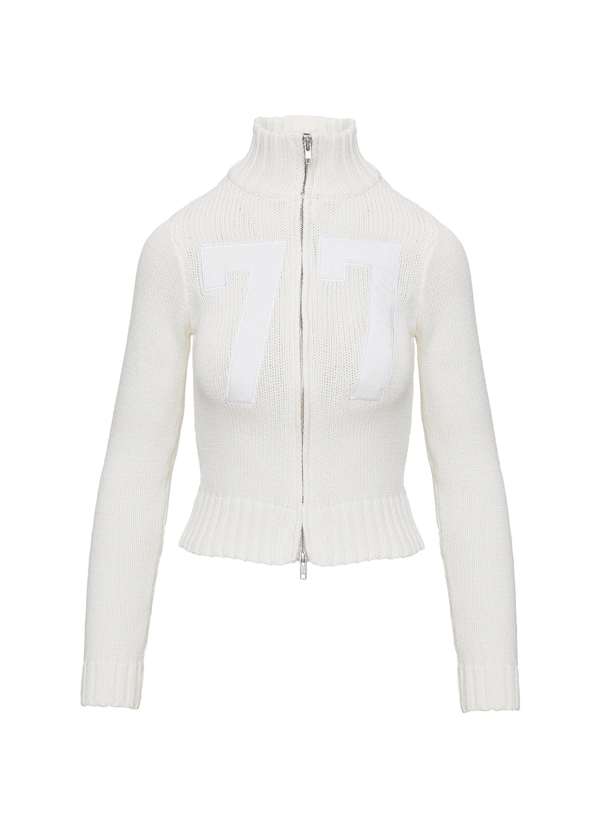 Nylah Zip Up Knit Jacket White