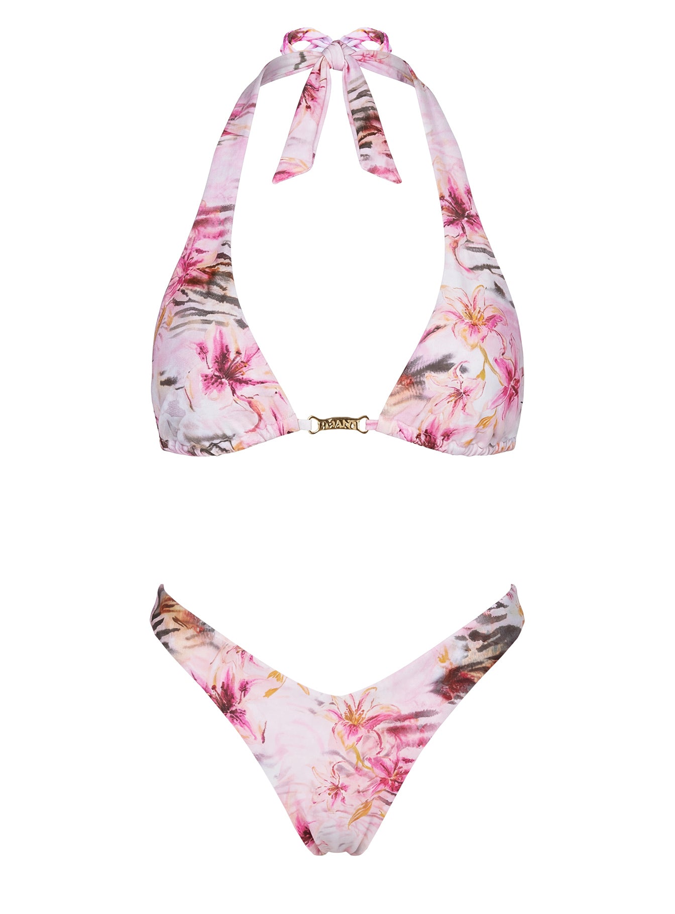 Edita Cheeky Bikini Bottoms Pink Animal Floral
