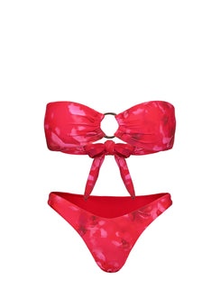 Macs Bandeau Bikini Top Red Floral