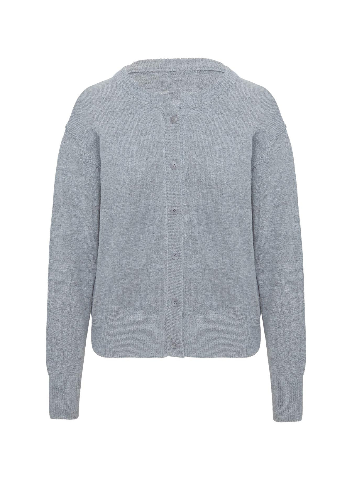 side view of model wearing Princess Polly Melancholia Cardigan Grey Long 