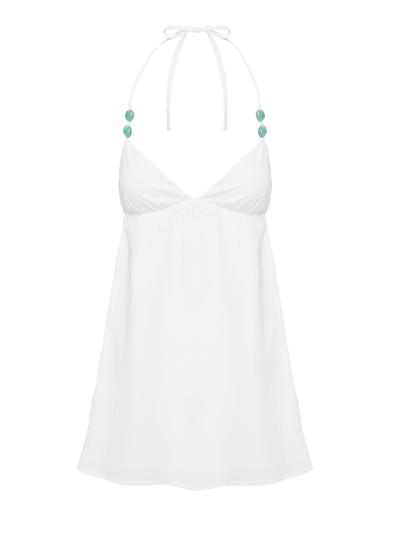 side view of model wearing Princess Polly Melanea Mini Dress White Plunger 
