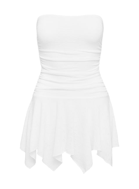 Minxie Strapless Playsuit White