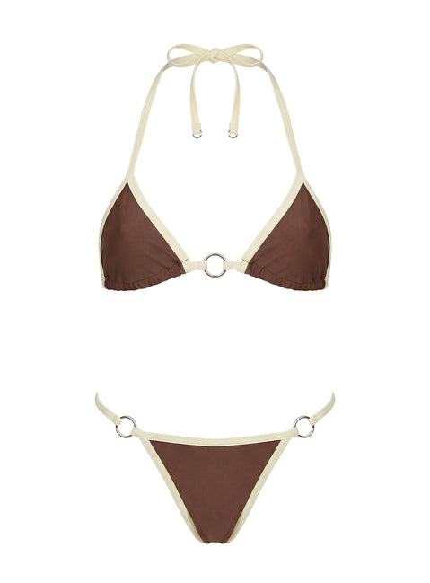 Soft Tempo Cheeky Bikini Bottoms Brown / Yellow