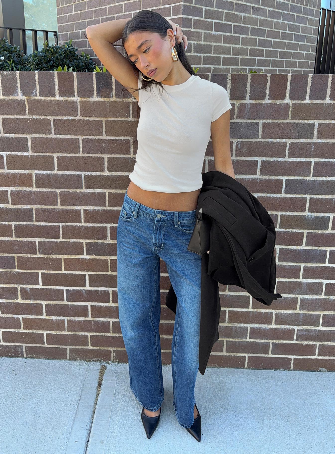 Serenitia Mid Rise Straight Leg Jeans Mid Blue Wash Tall