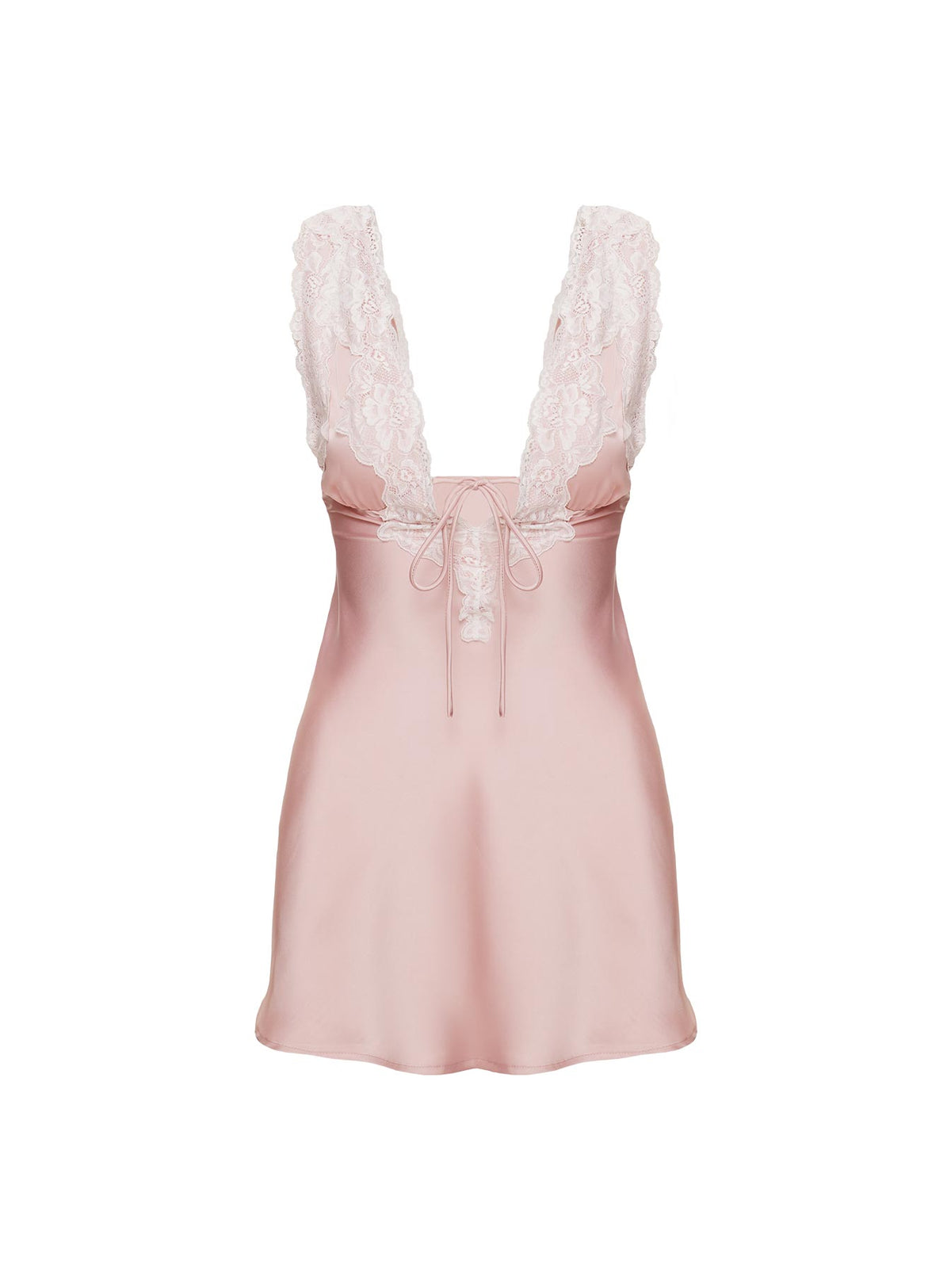 front view of model wearing Princess Polly Nourish Mini Dress Pink Plunger 