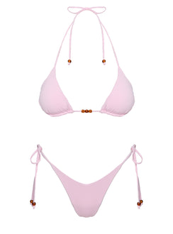 Nevaeh Beaded Triangle Bikini Top Pink