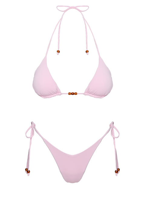 Nevaeh Beaded Triangle Bikini Top Pink