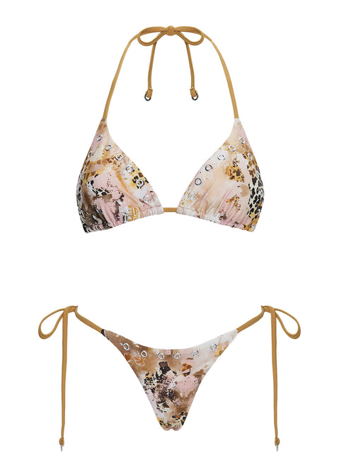 Noxie Triangle Bikini Top Leopard Multi