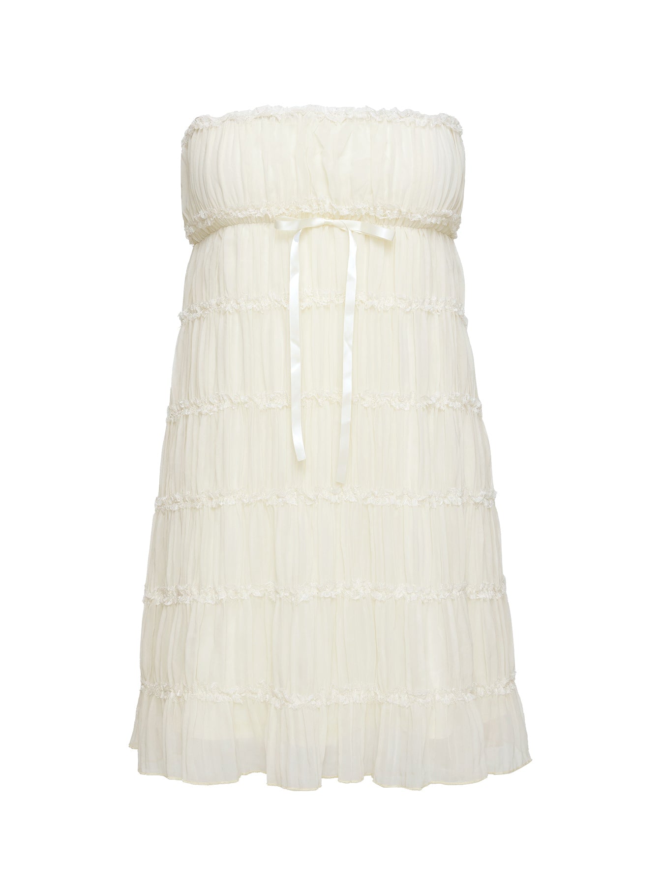 product Princess Polly Opalette Strapless Mini Dress Cream Straight Neck 