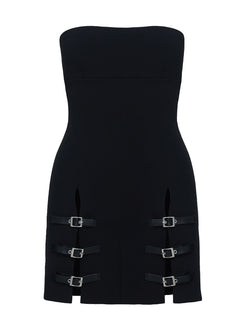product Princess Polly Pleasance Strapless Mini Dress Black Straight Neck 