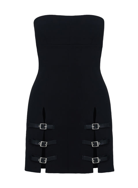 product Princess Polly Pleasance Strapless Mini Dress Black Straight Neck 