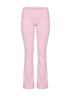 Pace Setter Active Foldover Waist Flared Leggings Pink