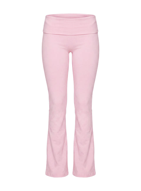 Pace Setter Active Foldover Waist Flared Leggings Pink