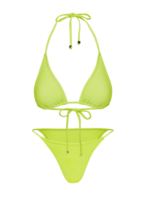 Palm Trees Triangle Bikini Top Green