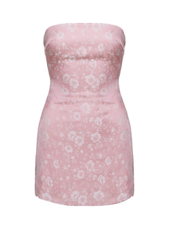 product Princess Polly Ramie Strapless Mini Dress Dusty Pink Tall Straight Neck 