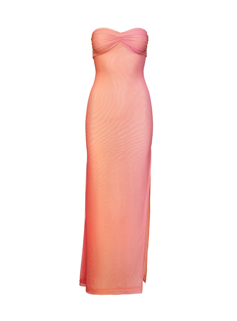 product Princess Polly Rosalina Sheer Maxi Dress Pink Sweetheart Neckline 