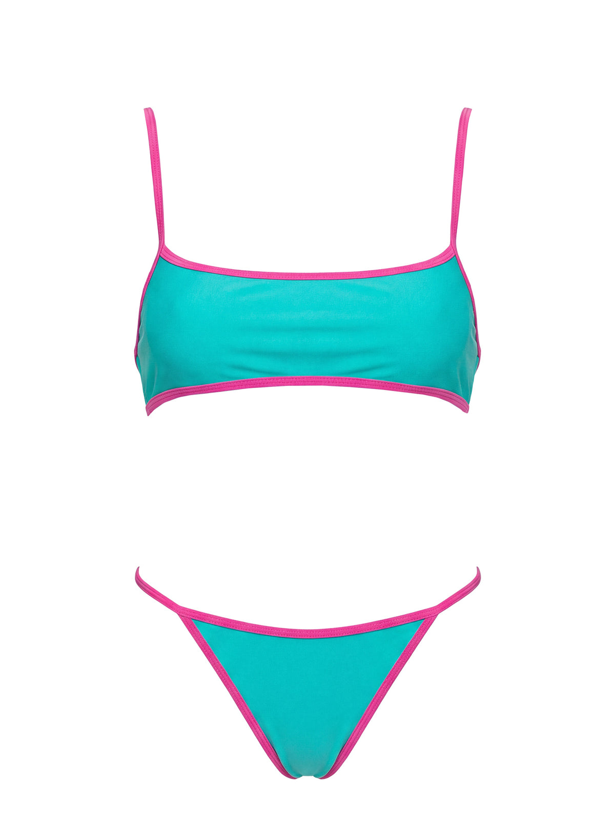 Beasley Cheeky Bikini Bottoms Green / Pink