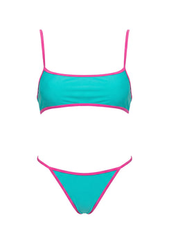 Beasley Cheeky Bikini Bottoms Green / Pink