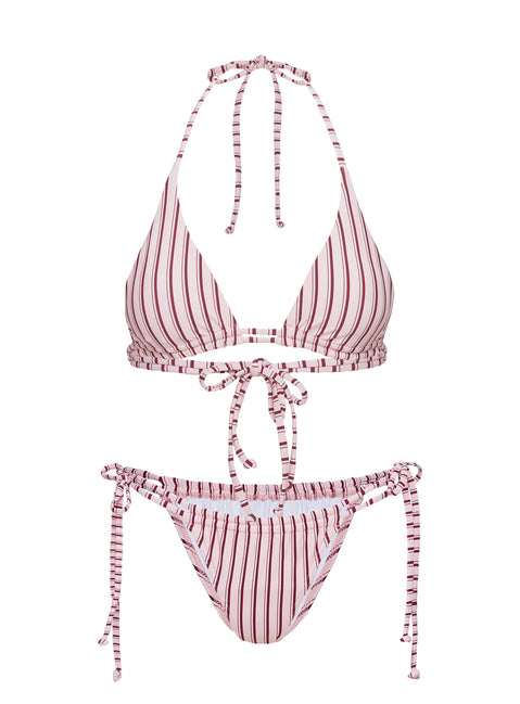 Seahaven Tie Side Bikini Bottoms Pink Stripe