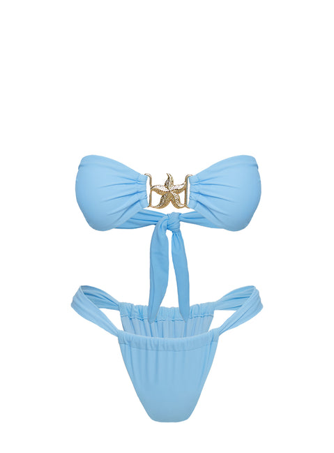 Summer Season Ruched Side Bikini Bottoms Blue