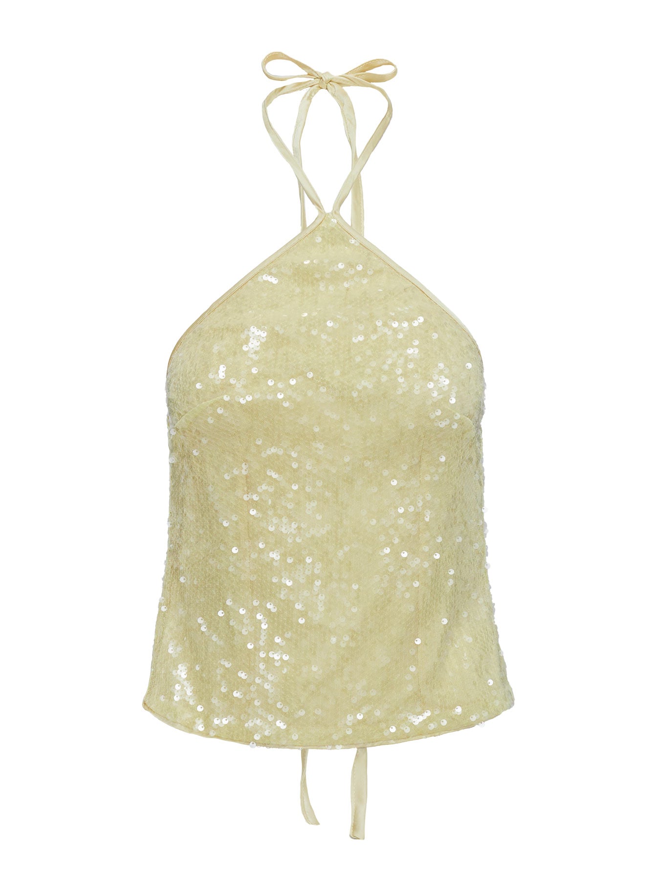 product Princess Polly Sun Salutations Halter Top Yellow Sleeveless Asymmetric Neckline 