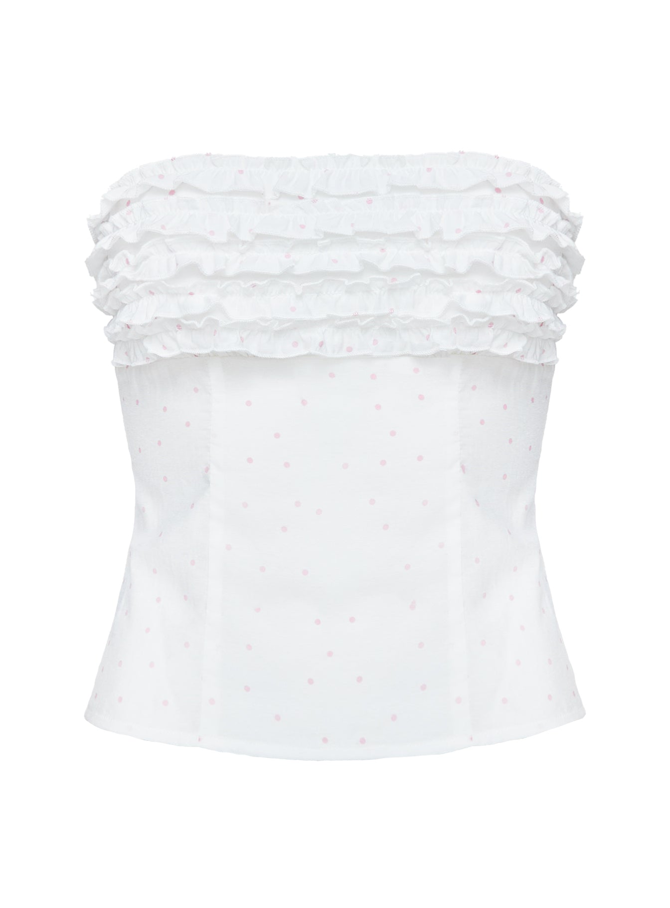 product Princess Polly Swingset Love Strapless Top White / Pink Dot Sleeveless straight 
