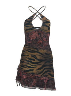 Syrefena Halter Mini Dress Multi Petite