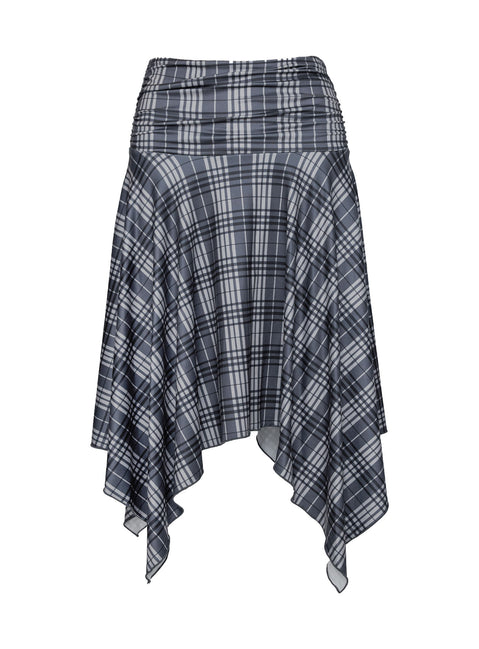 product Princess Polly Scholar Asymmetrical Midi Skirt Grey Check Midi Skirts 