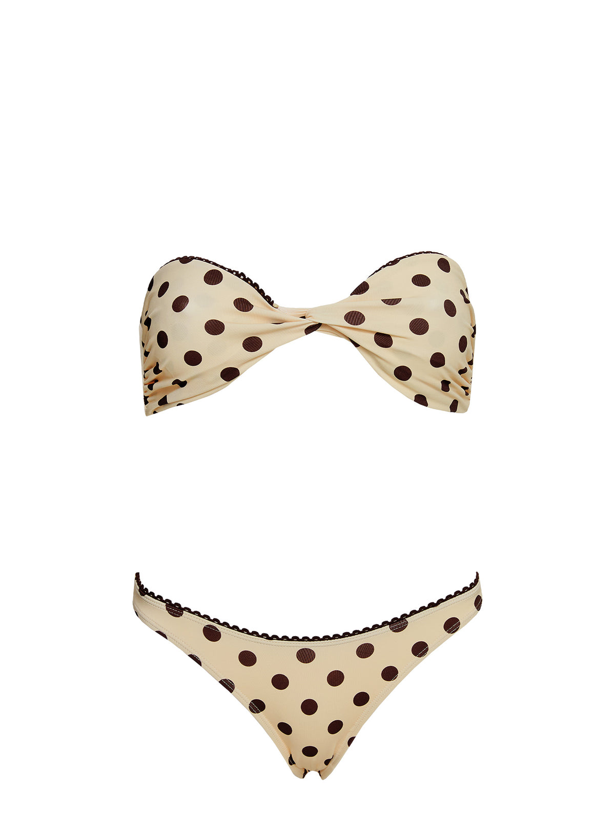 Nevaeh High Cut Bikini Bottoms Yellow Polka Dot
