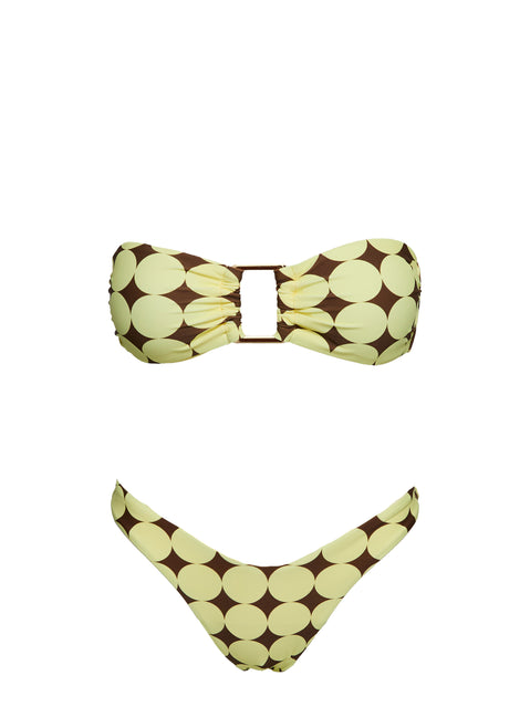 Calbira Cheeky Bikini Bottoms Yellow Geo