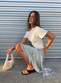 Luckiest Girl Off Shoulder Cinched Top Cream