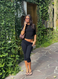 Bailor Channel Waistband Capri Pants Black