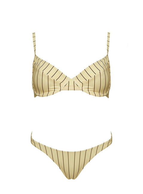 The Deep End Bikini Bottoms Yellow Stripe