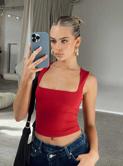 product Princess Polly Sleeveless Square Neck  Back In Time Top Red