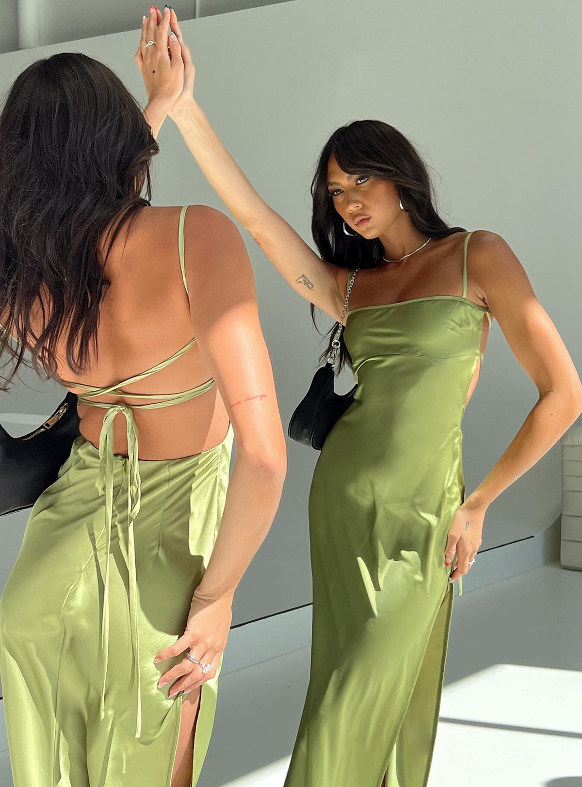 product Princess Polly High Neck  Leyana Maxi Dress Green