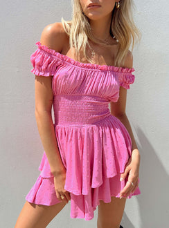 Romper Shirred waistband Ruffle detailing Elasticated neck & sleeves Can be worn on or off-shoulder