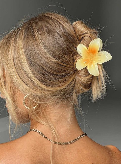Hair clip Alligator style clip Flower design Shine finish