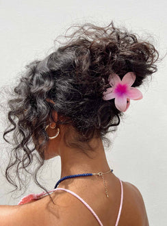 Hair clip Alligator style clip Flower design Shine finish