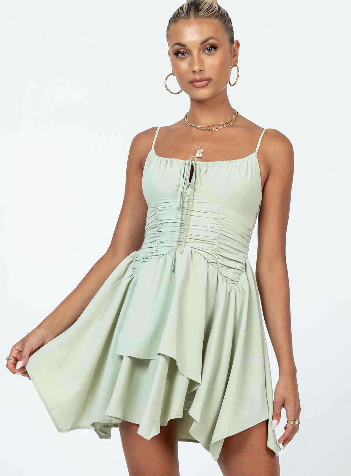 product Princess Polly Scoop Neck  Barrett Mini Dress Green