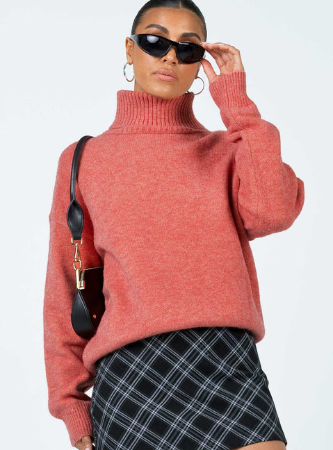 Oswin Turtleneck Sweater Orange Princess Polly  Cropped 