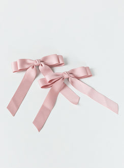 Hair bow Silky material Silver-toned hardware  Snap clip fastening 