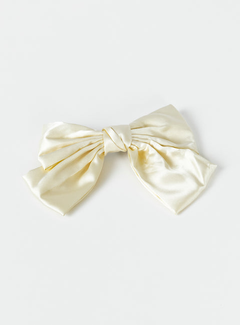 Hair bow Silky material Silver-toned hardware  Snap clip fastening 