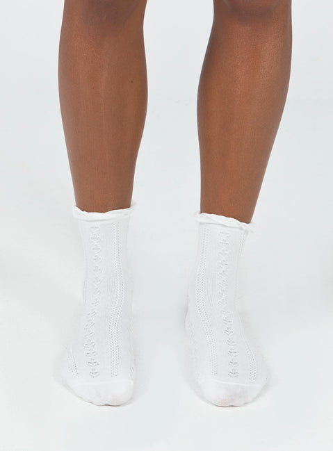 Socks Ruffled ankle  Good stretch   OSFM Hand wash only 