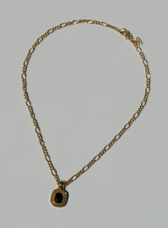 Necklace 40% iron 40% zinc 20% glass Figaro chain  Pendant  Lobster clasp fastening 