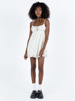 product Princess Polly Asymmetric Neckline Asymmetric Neckline  Empress Of Love Mini Dress Yellow Floral