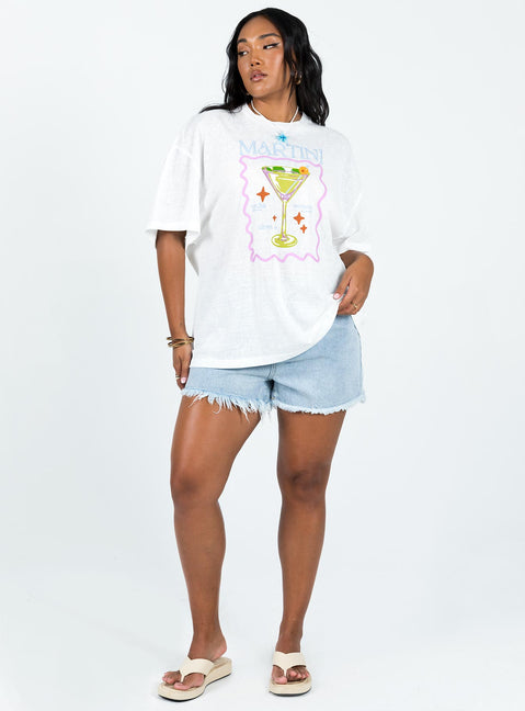 product Princess Polly Full Sleeves High Neck  Martini Oversized Tee White