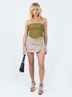 product Princess Polly Full Sleeves Square Neck  Field Daisies Corset Green
