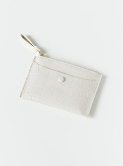 Small wallet Faux croc design Zippered compartment Multiple card slots Gold toned hardware