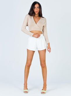 product Beach House Shorts Off White Princess Polly High Waisted Shorts 